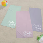 Lofaris Personalized Classic Elegance Wedding Party Beach Towel